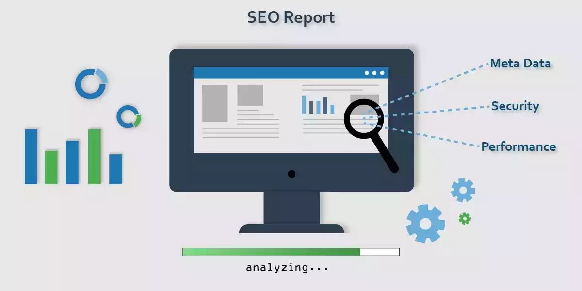 seo page report service vector illustration